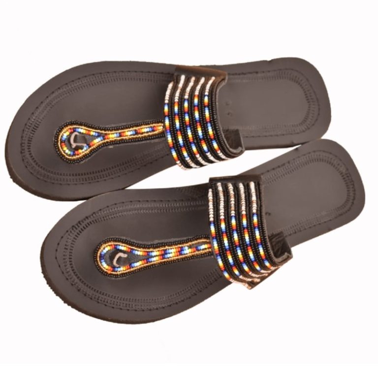 African Beaded Fore-Strip Sandals-1