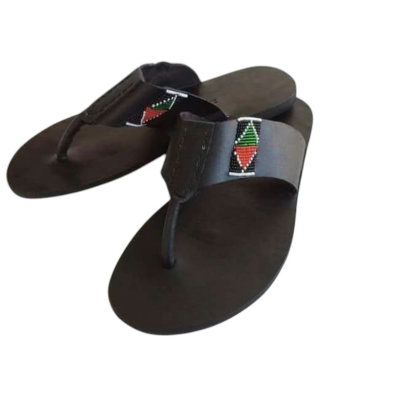 Wholesale African Beaded Leather Sandals – Unisex-14 pairs