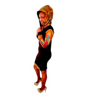 Dashiki Hooded Bodycon Dress