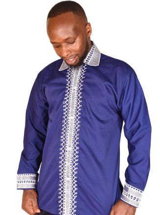 Blue Embroidered Shirt