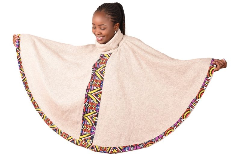 Bulk Assorted African Print Turtleneck Ponchos – 10pcs