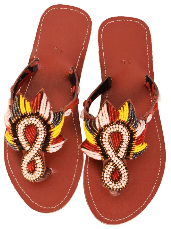Infinity brown leather sandals