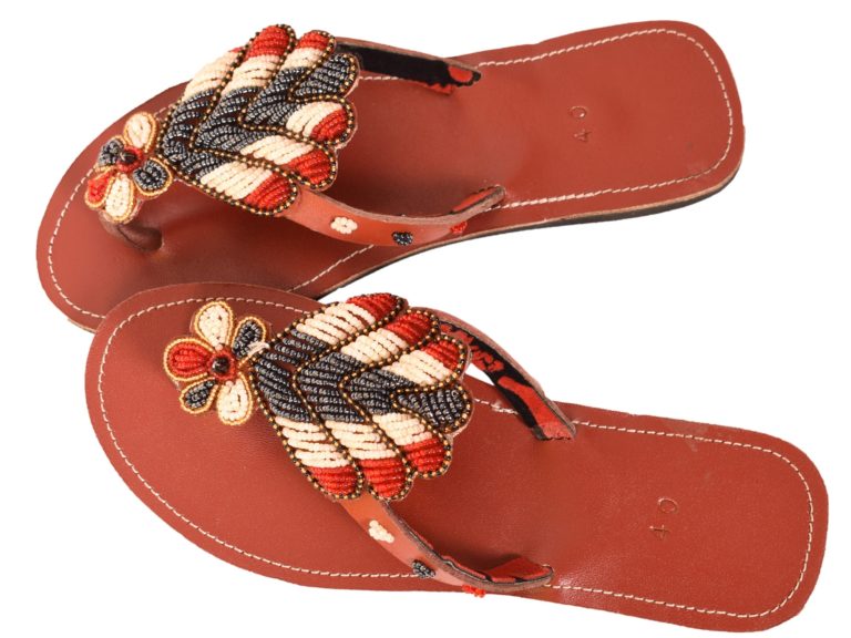 Canyon-flowered Beaded Sandals