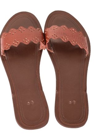 Leather slide sandals