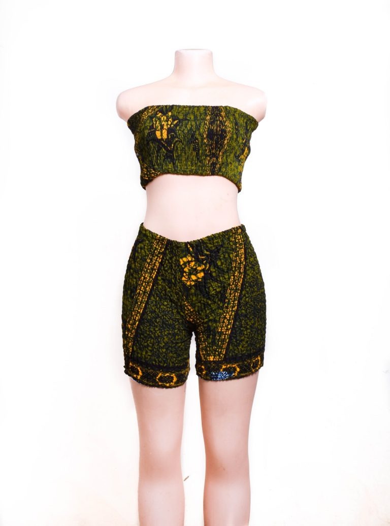 Green Strapless Beachwear