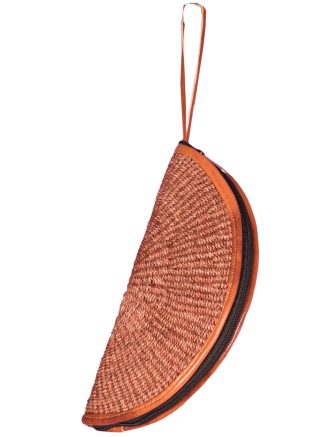 Sisal Half-Moon Clutch Bag