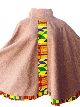 kente Blended Turtle Neck Poncho