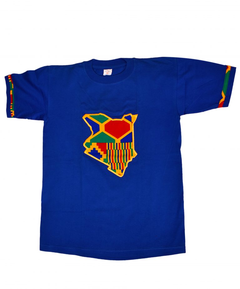 Blue T-Shirt With Kenya Art
