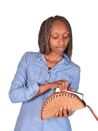 Sisal Half-Moon Clutch Bag