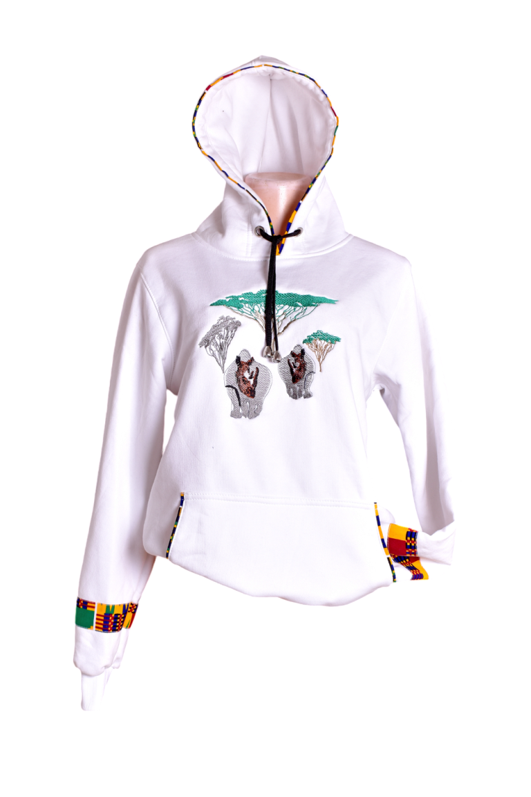 Wholesale African Wildlife Embroidered Hoodies – 10pcs