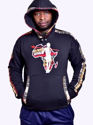 Black Africa Map Hoodie