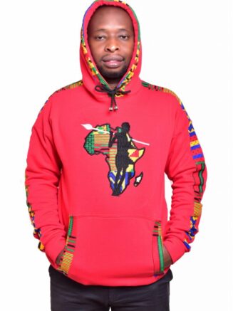 Red Africa Map Hoodie