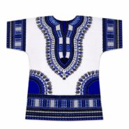 White Blue Dashiki Shirt