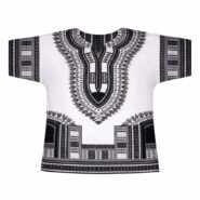 White Black Dashiki Shirt