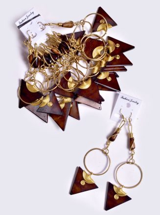 African Triangle Earrings