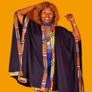 African Print Waterfall Poncho