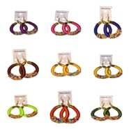 African Beaded Hoop Earrings
