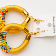 African Beaded Hoop Earrings