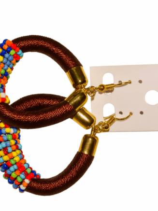African Beaded Hoop Earrings