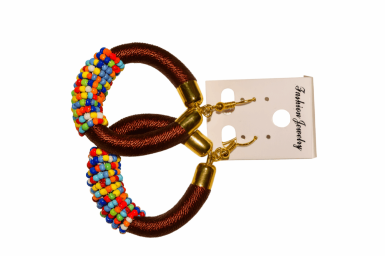 African Beaded Hoop Earrings – 10