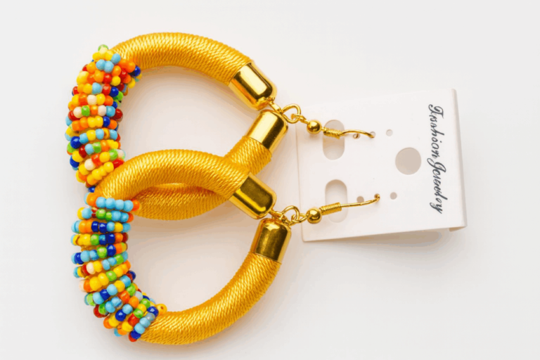 African Beaded Hoop Earrings – 10