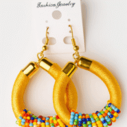 African Beaded Hoop Earrings
