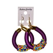African Beaded Hoop Earrings