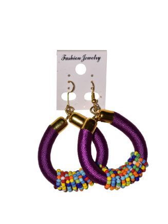 African Beaded Hoop Earrings