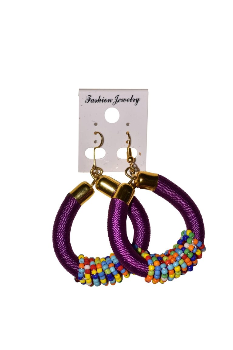 African Beaded Hoop Earrings – 10