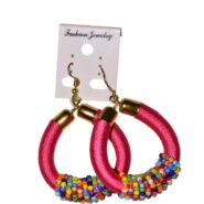 African Beaded Hoop Earrings