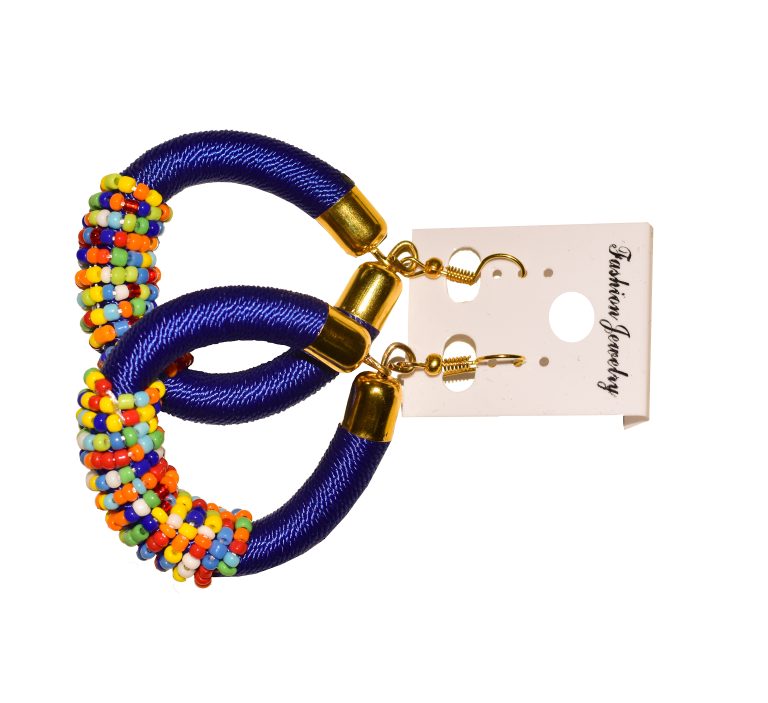 African Beaded Hoop Earrings – 10
