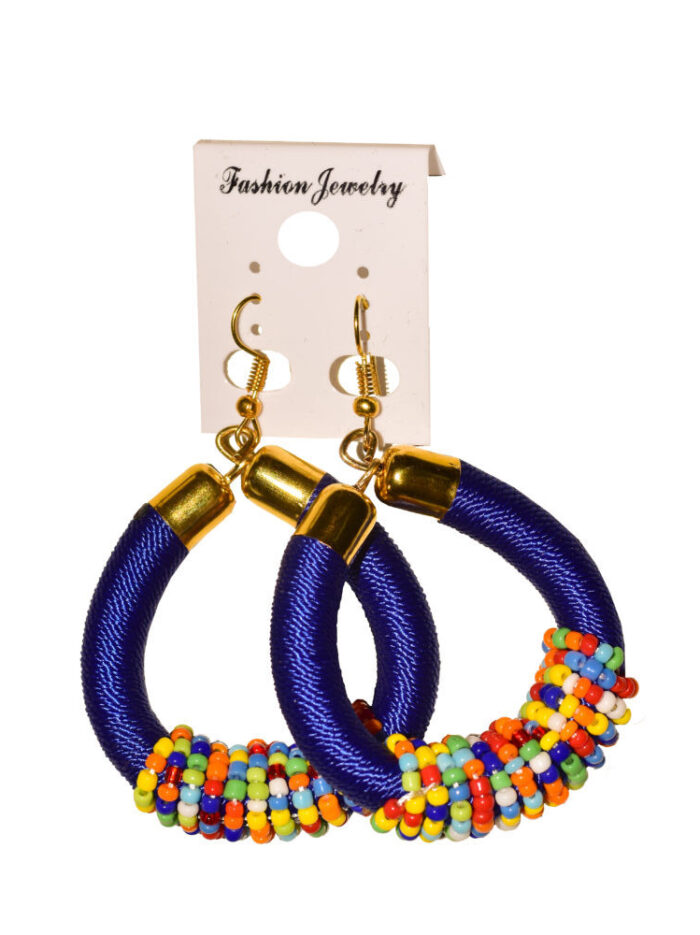 African Beaded Hoop Earrings