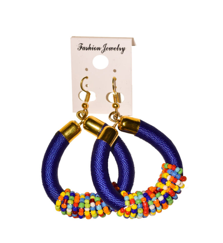 African Beaded Hoop Earrings – 10