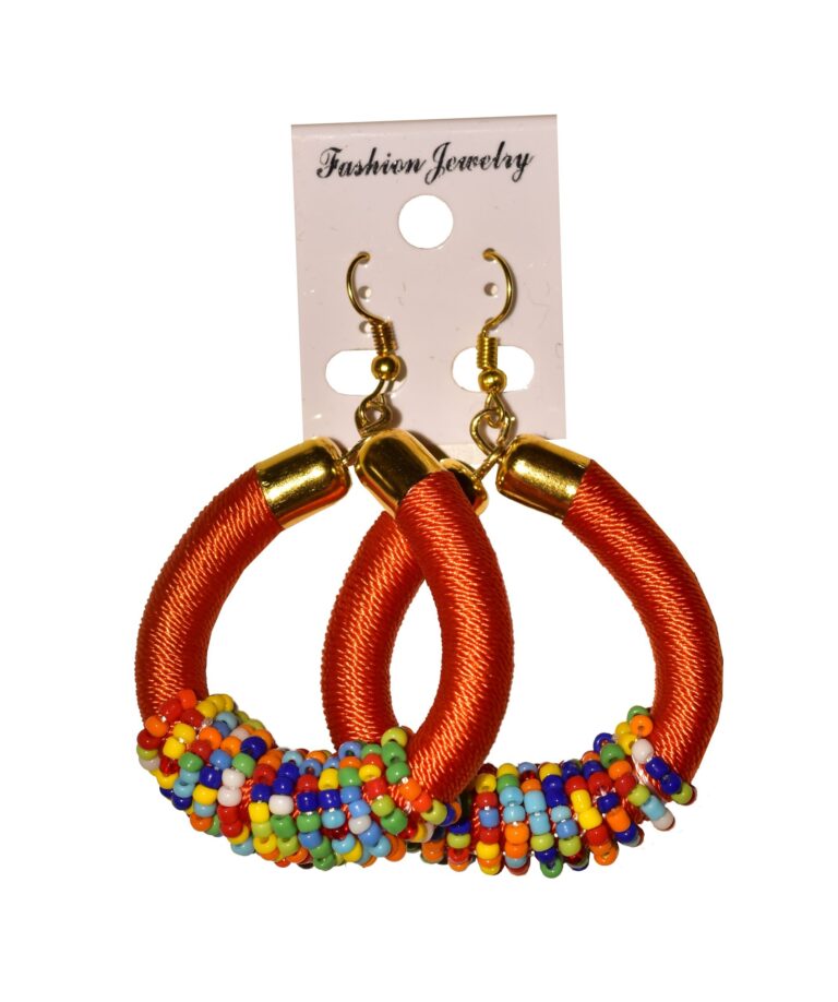 African Beaded Hoop Earrings – 10