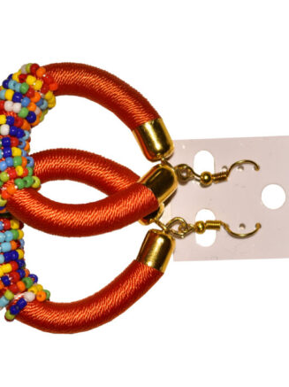 African Beaded Hoop Earrings