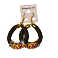 African Beaded Hoop Earrings