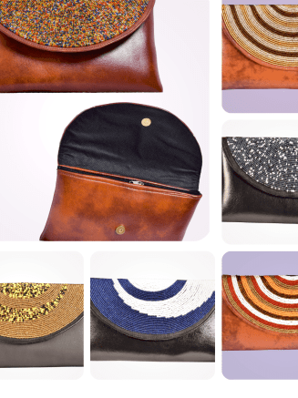 African Beaded Leather Purses