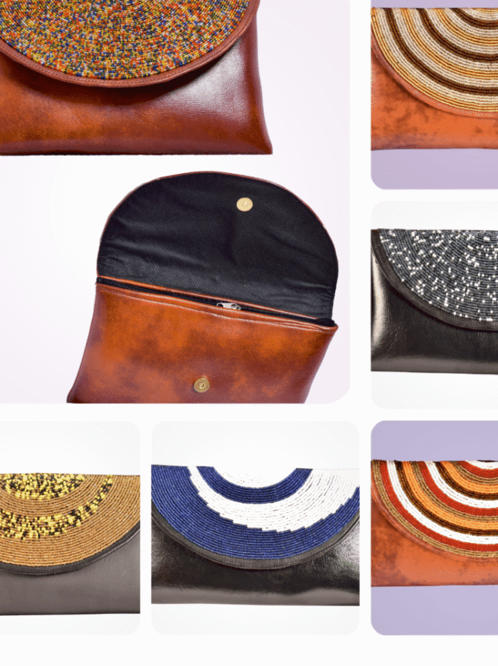 African Beaded Leather Purses