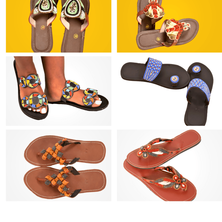 Handcrafted African Sandals – Beaded & Ankara-Inspired Designs