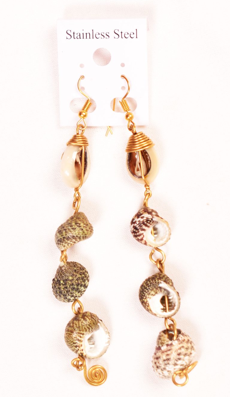 African Shell Drop Earrings – 10pairs