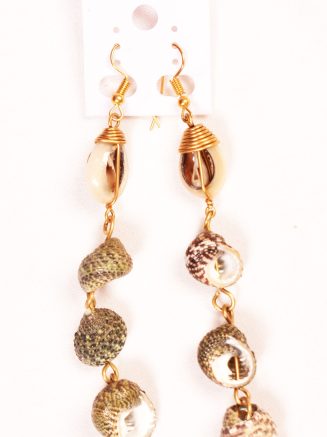 African Shell Drop Earrings