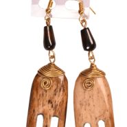 light brown comb earrings - Copy