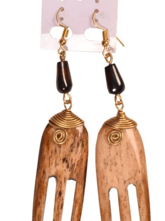 Brown Comb Earrings