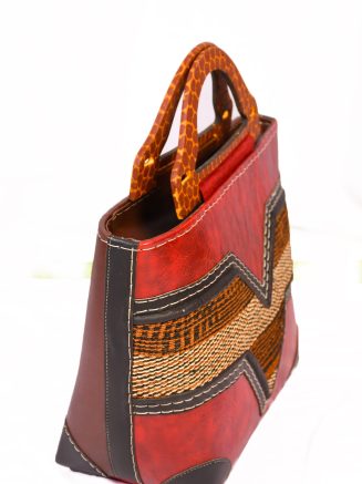 African Leather Tote Bag