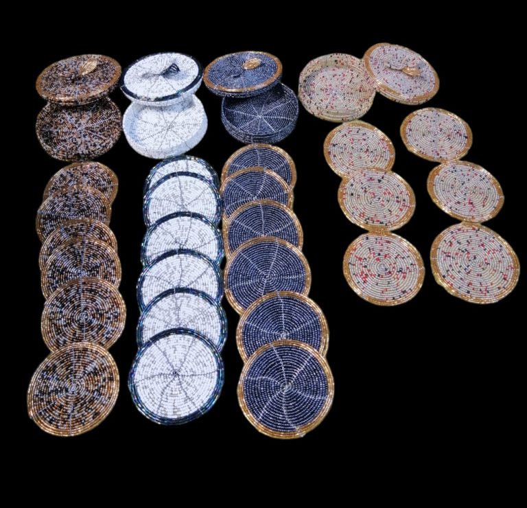 Beaded Tea Coasters-4 sets
