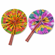 Wholesale African Print Folding Hand Fans (6)