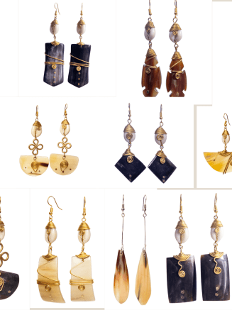 African Horn Earrings
