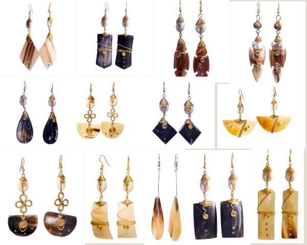 Assorted African Horn Earrings