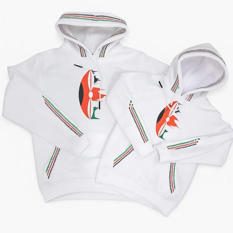 White Kenyan Hoodie Set 2