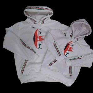 White Kenyan Hoodie Set